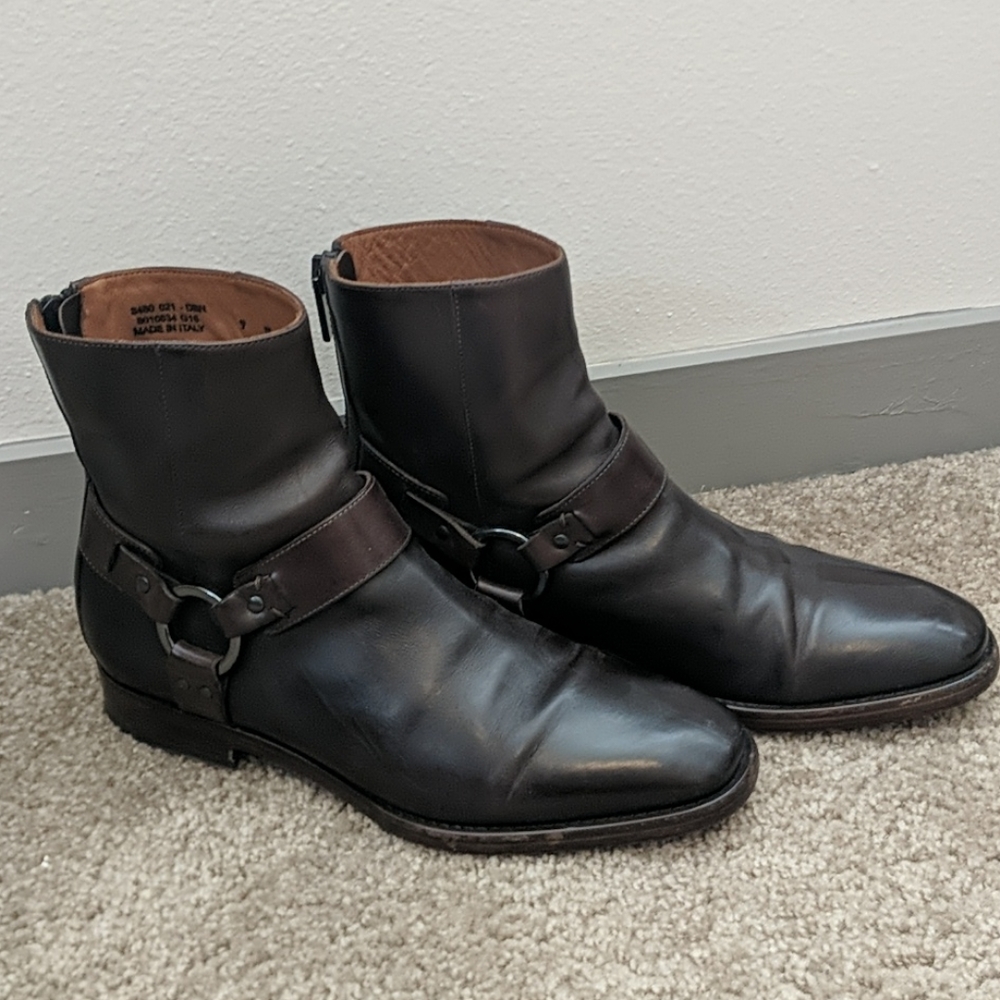 Frye boots mens 9d zipper back made in italy, nice